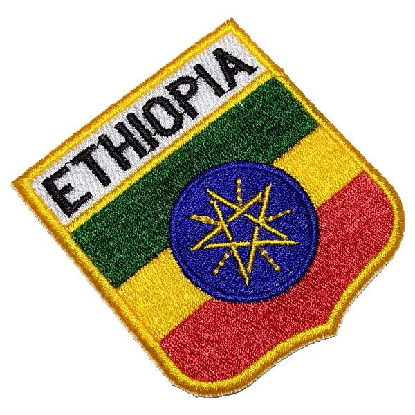 Bandeira Ethiopia BEIN053 Patch Bordado para Uniforme Camisa