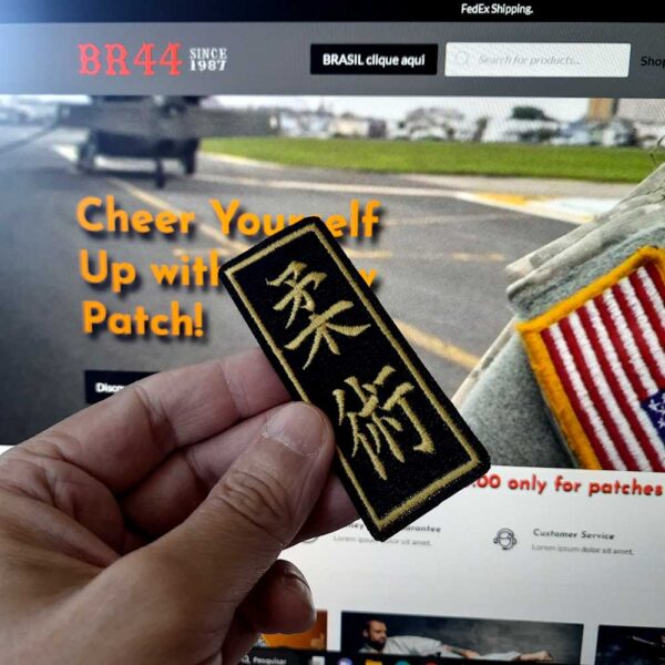 AM0136T Jiu-Jitsu Kanji Patch Bordado Termo Adesivo - Imagem 3