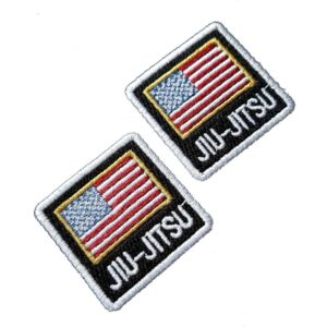 ATM152Tx2 Jiu-Jitsu Bandeira EUA Patch Bordado Termo Adesivo