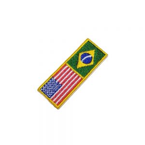 Bandeira Brasil EUA Patch Bordado Para Faixa Kimono Roupa