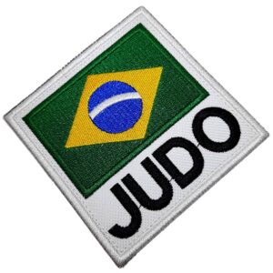 Bandeira Brasil Judo ATM078 Patch Bordado para Kimono Camisa