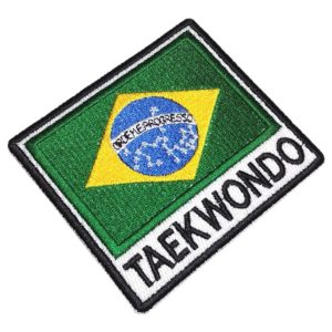 Taekwondo Bandeira Brasil Patch Bordado Para Kimono Jaqueta