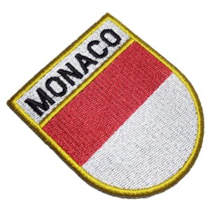 Bandeira País Mônaco Patch Bordado Para Roupas Uniforme Boné