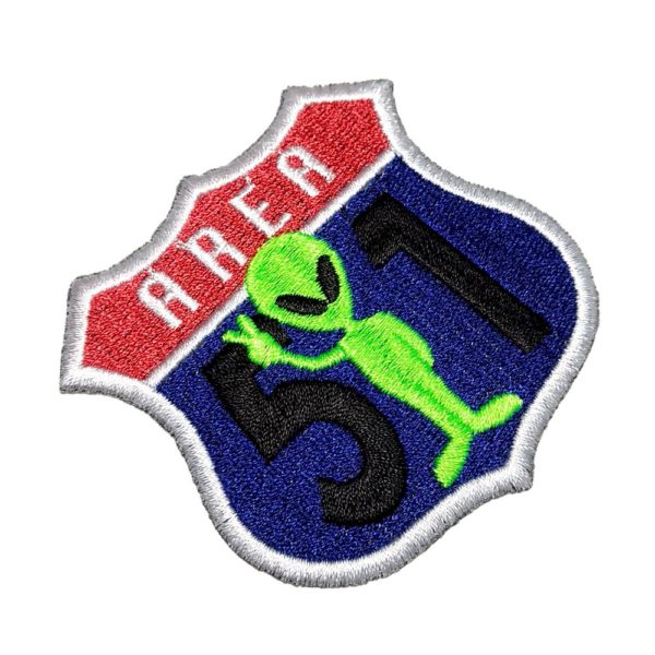 EM0136T 01 Área 51 Alien Patch Bordado Fixa Com Ferro Quente