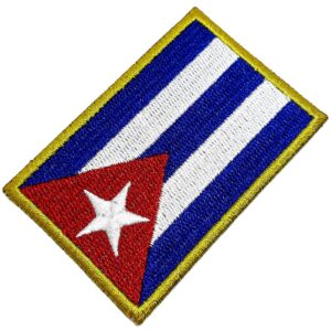 Bandeira País Cuba Patch Bordada Termo Adesivo Para Camisa
