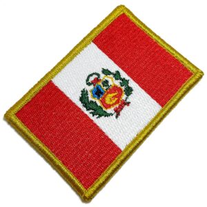 Bandeira País Perú Patch Bordada Fecho Contato Para Uniforme