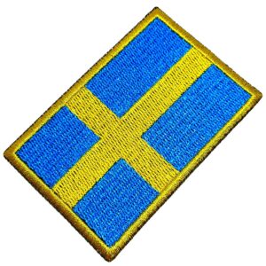 Bandeira País Suécia Patch Bordada Termo Adesivo Para Camisa