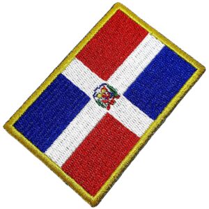 Bandeira República Dominicana Patch Bordada Termo Adesivo