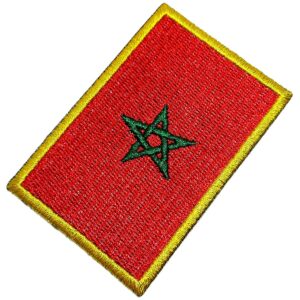 Bandeira País Marrocos Patch Bordada Termo Adesivo Para Boné