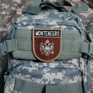 Bandeira País Montenegro Patch Bordada Fecho Contato Gancho