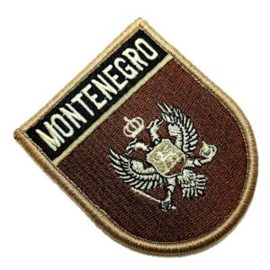 Bandeira País Montenegro Patch Bordada Fecho Contato Gancho