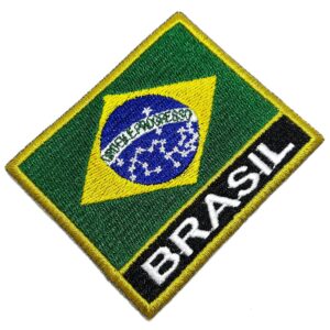 Bandeira País Brasil Patch Bordada Termo Adesivo Para Kimono