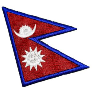 Bandeira País Nepal Patch Bordada Termo Adesivo Para Roupas