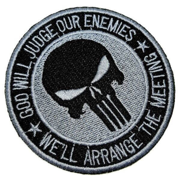 Caveira Deus Julgará Patch Bordado Fecho Contato Para Camisa