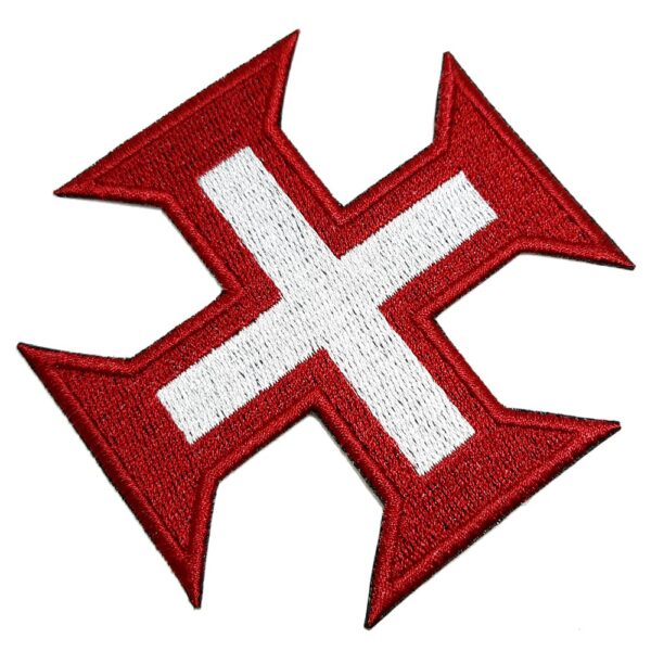M0012T 01 Cruz Ordem Cavaleiros de Cristo Patch Bordado Termo Adesivo