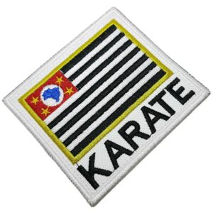 Karatê bandeira São Paulo patch bordado passar a ferro