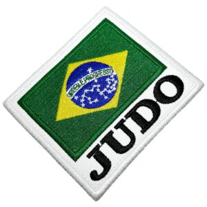 AM0234T 01 Judô Bandeira Brasil Patch Bordado Termo Adesivo