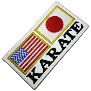 Karate Bandeira EUA Japão Patch Bordado Termo Adesivo