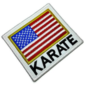Karate Bandeira EUA Patch Bordado Termo Adesivo Para Kimono