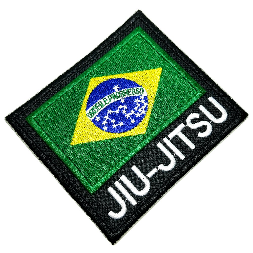 Jiu-Jitsu Bandeira Brasil Patch Bordado Termo Adesivo - BR44