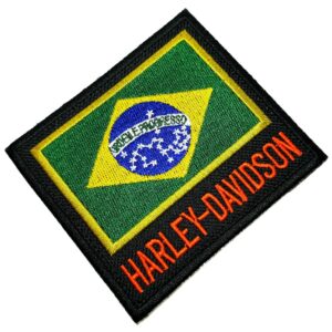 Bandeira Brasil moto patch bordado passar a ferro ou costura