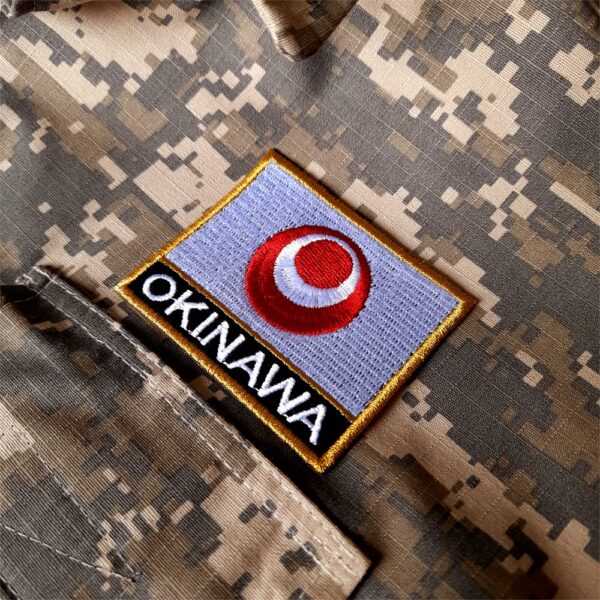 Bandeira Okinawa Japão Patch Bordada, passar a ferro costura - Imagem 3