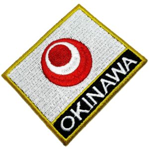 Bandeira Okinawa Japão Patch Bordada, passar a ferro costura
