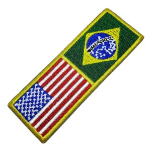 BPUSBRT01 EUA Brasil Bandeira Bordada Patch Termo Adesivo