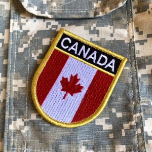 Bandeira Canadá Patch Bordada Fecho de Contato Gancho