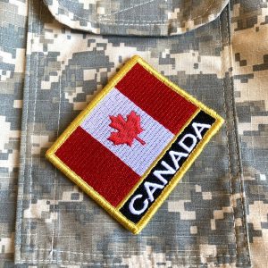 Bandeira Canadá Patch Bordada Fecho de Contato Gancho