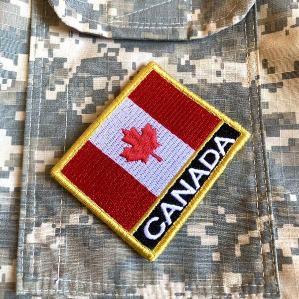 Bandeira Canadá Patch Bordada Fecho de Contato Gancho - Imagem 2