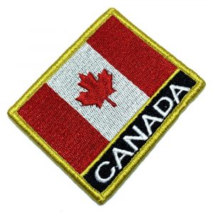 Bandeira Canadá Patch Bordada Fecho de Contato Gancho