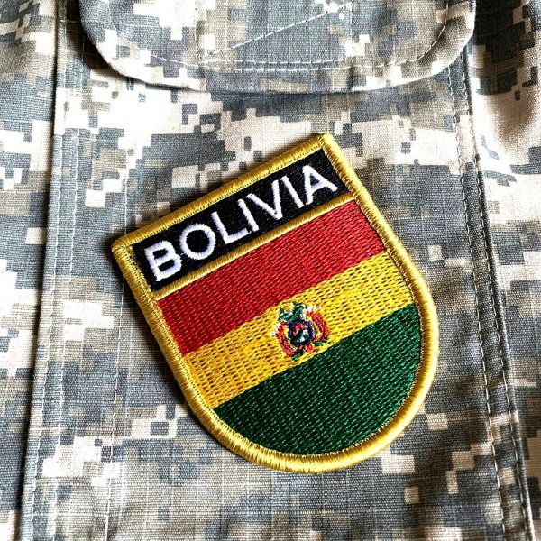 Bandeira Bolivia Patch Bordada Fecho de Contato Gancho - Imagem 2