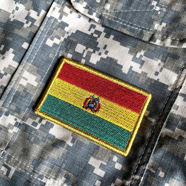 Bandeira Bolivia Patch Bordada Fecho de Contato Gancho - Imagem 2