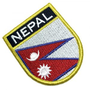 BP0041EV01 Bandeira Nepal Patch Bordada Fecho Contato Gancho