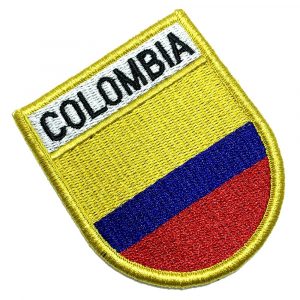 Bandeira Colombia Patch Bordada Fecho de Contato Gancho