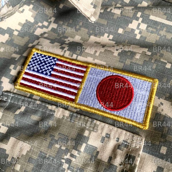 BP00550058V01 Bandeira Japão EUA Patch Bordado Fecho Contato - Imagem 2