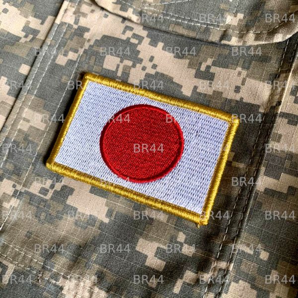 BP0058V01 Bandeira Japão Patch Bordado Fecho Contato Gancho - Imagem 2