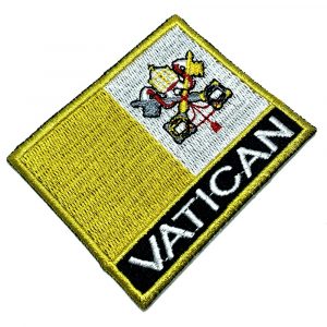 BP0060NT01 Bandeira Vaticano Patch Bordada Termo Adesivo