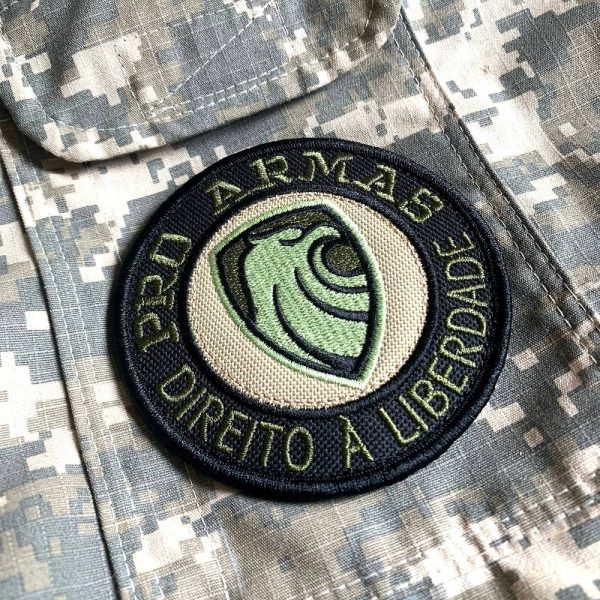 Pró Armas Brasil patch bordado Com Fecho de Contato Gancho - Imagem 2