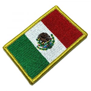 BP0050V 01 Bandeira México Patch Bordada Fecho de Contato