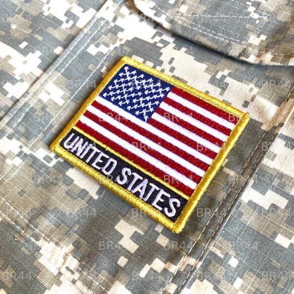 BP0055NV 01 Bandeira EUA Patch Bordada Fecho Contato Gancho - Imagem 2