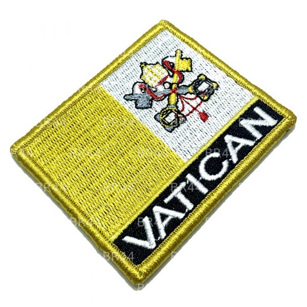 Bandeira Vaticano Patch Bordada Fecho Contato Gancho