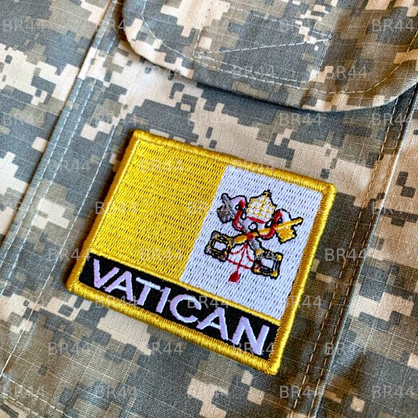 Bandeira Vaticano Patch Bordada Fecho Contato Gancho - Imagem 2