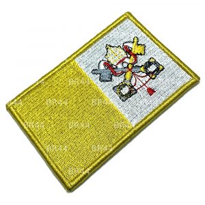 Bandeira Vaticano Patch Bordada Fecho Contato Gancho