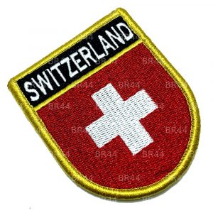 Bandeira Suíça Patch Bordada Fecho Contato Gancho