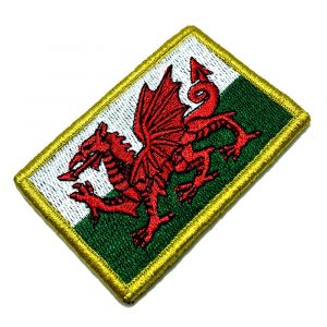 BP0190V01 Bandeira País de Gales Patch Bordado Fecho Contato