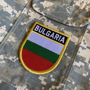 BP0204EV 01 Bandeira Bulgaria Patch Bordada Fecho Contato