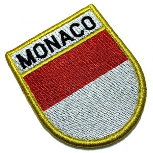 BP0212EV 01 Bandeira Mônaco Patch Bordada Fecho de Contato