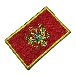 BP0243T 01 Bandeira Montenegro Patch Bordado Termo Adesivo